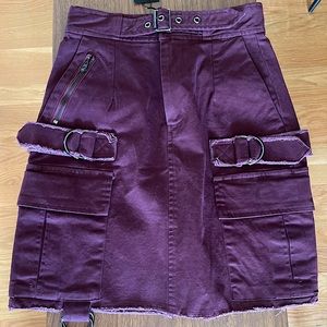 LF Carmar Dark Purple Wine Cargo Mini Skirt 2